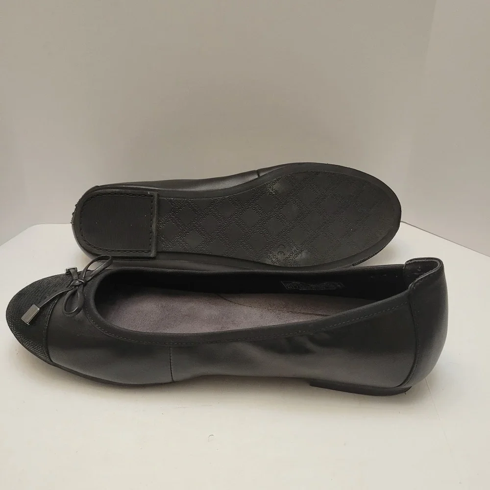 Vionic Minna Ballet Flats Women's Size 9.5‎ Flexible Black Leather Slip On Shoes